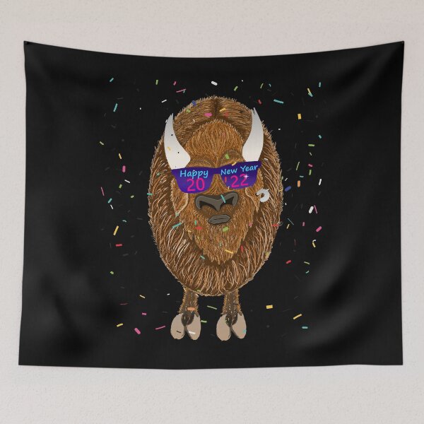 Item preview, Happy New year 2022 Bison with glasses designed and sold by Lighvision.