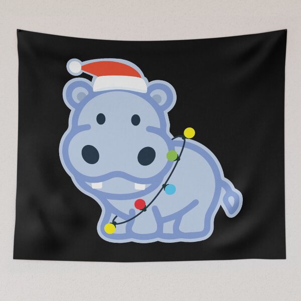 Item preview, Cute Christmas Hippo designed and sold by roboticaldad.