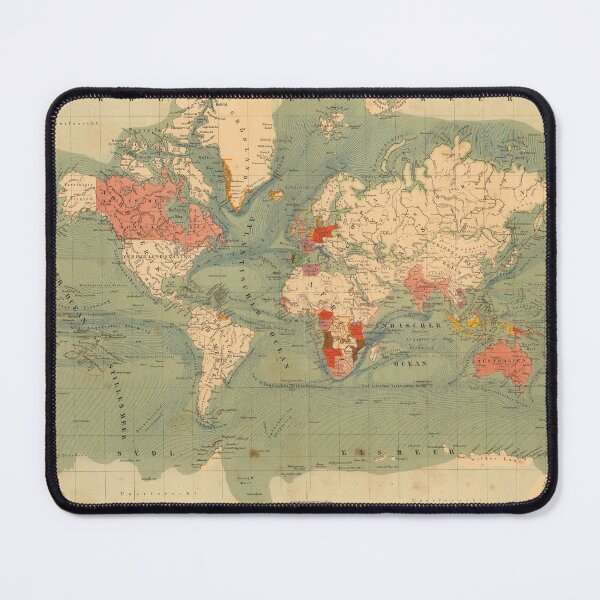 Item preview, World map for an overview of the ocean currents and the European colonies (19th) designed and sold by ganje.