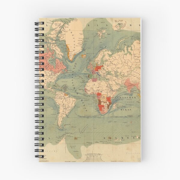 Item preview, World map for an overview of the ocean currents and the European colonies (19th) designed and sold by ganje.
