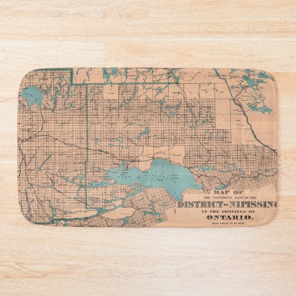 Item preview, 1910 Vintage Map of Nipissing District, Ontario designed and sold by Gin  Neko.