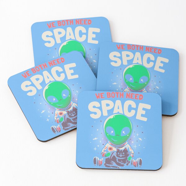 Item preview, Space We Both Need Space - Funny Cute Cat Alien Gift  designed and sold by KylieBrod.