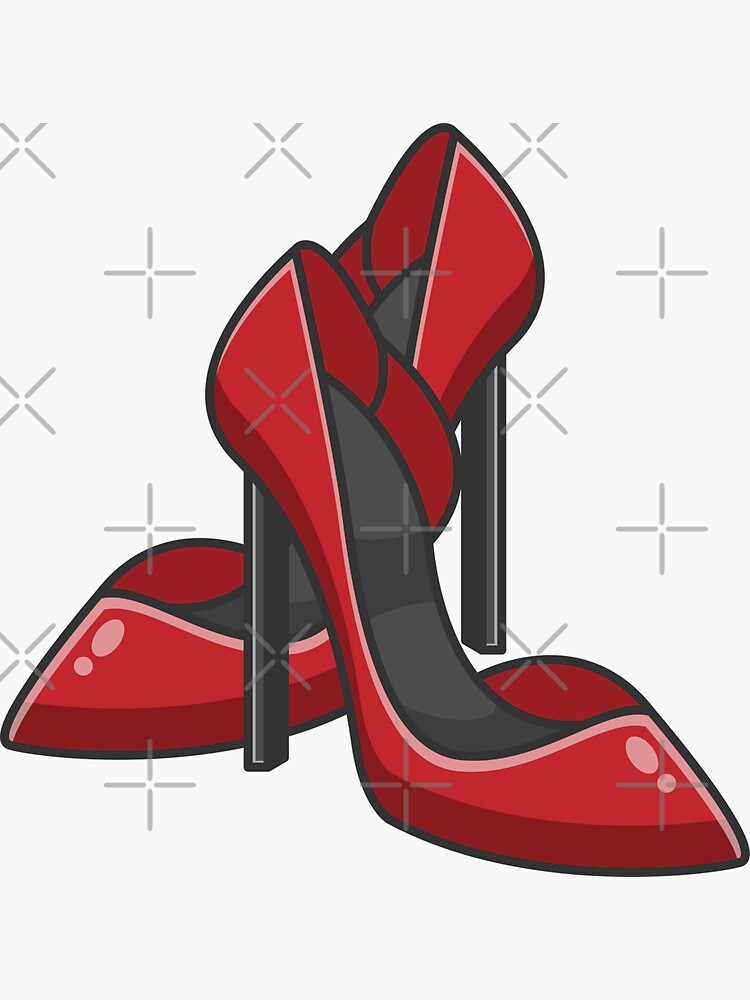 Sticker red high heel shoes 