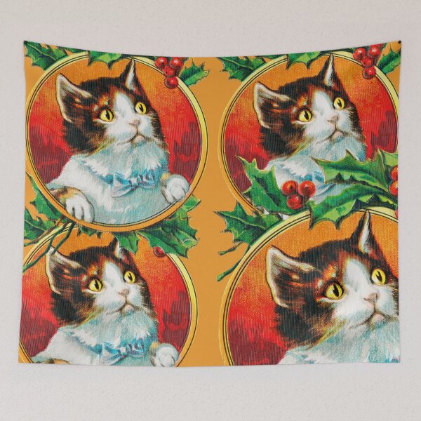 Item preview, Vintage Christmas Kitty designed and sold by Vintage by Kaya.