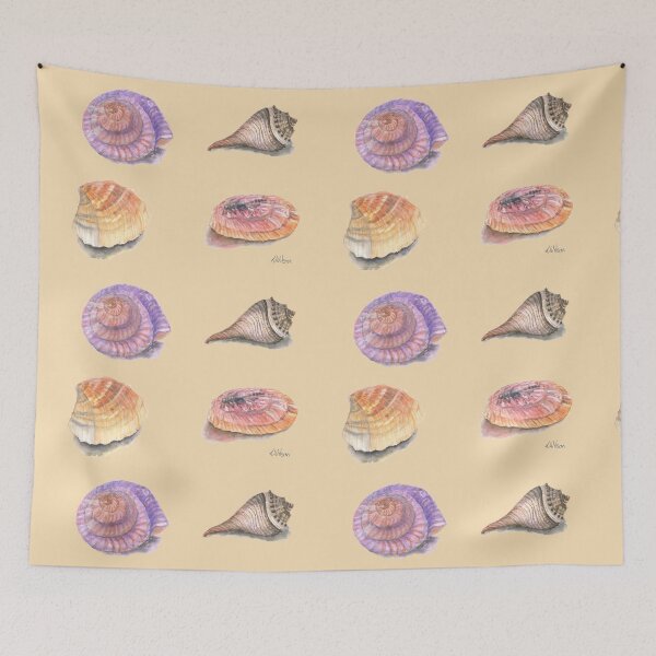 Item preview, Four Seashells, Beautiful hand painted shells designed and sold by Goldstarwork.