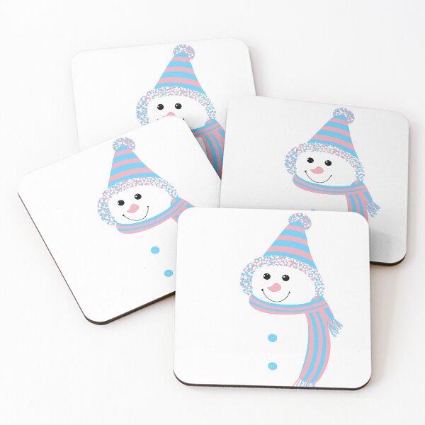 Item preview, Trans Pride Snowman Snowperson Pink Blue White designed and sold by JoyfulJen.
