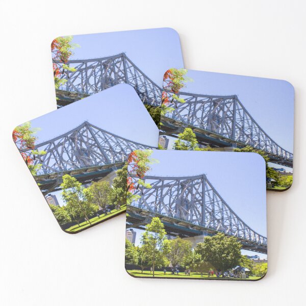 Item preview, Story bridge and red Jacaranda Tree Brisbane city Australia designed and sold by LD ART.