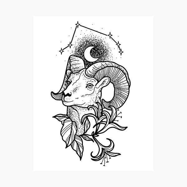 Premium Vector | Tattoo aries and dream catcher zodiac sign with decorative  elements of indian and boho