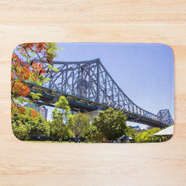 Item preview, Story bridge and red Jacaranda Tree Brisbane city Australia designed and sold by LD ART.