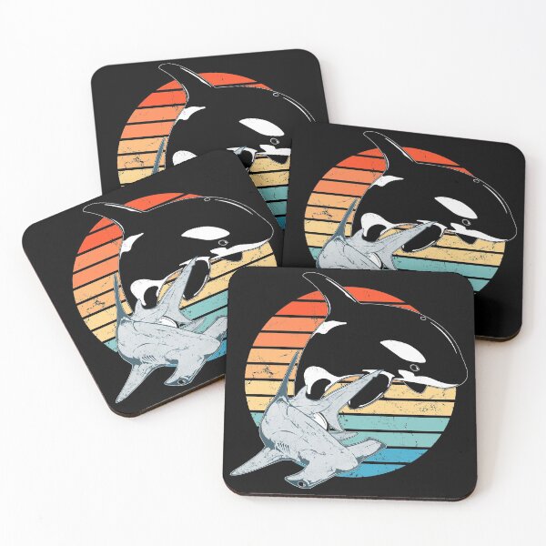 Item preview, Hammerhead shark and orca designed and sold by NicGrayGraphic.