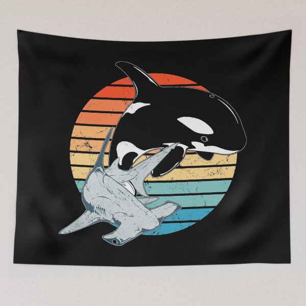 Item preview, Hammerhead shark and orca designed and sold by NicGrayGraphic.
