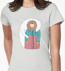 Lady And Her Polar Bear Friend Women's Fitted T-Shirt