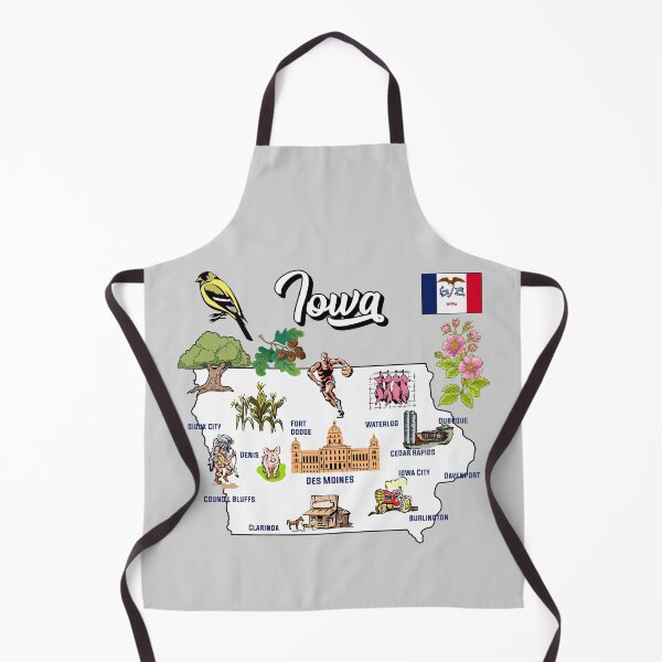 Item preview, illustrated Map of Iowa in US with the major Cities, symbols and attractions designed and sold by mashmosh.