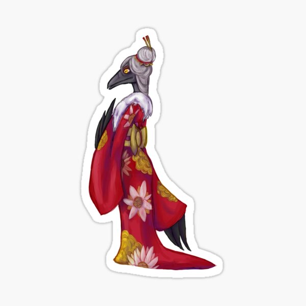 Bird Seed: Kimono Monster Raven Sticker