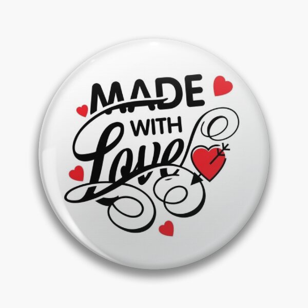 Item preview, Made With Love. Red Hearts and Black Letters Great Gifts For Those You Love. designed and sold by lduke47.