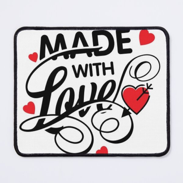 Item preview, Made With Love. Red Hearts and Black Letters Great Gifts For Those You Love. designed and sold by lduke47.