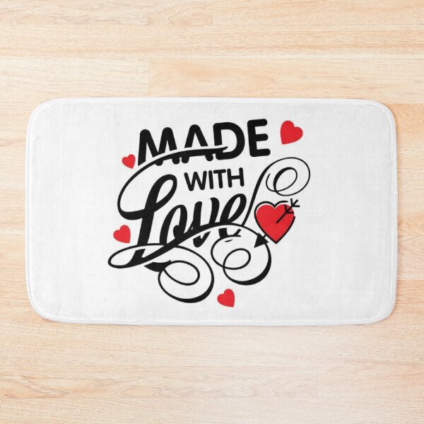 Item preview, Made With Love. Red Hearts and Black Letters Great Gifts For Those You Love. designed and sold by lduke47.