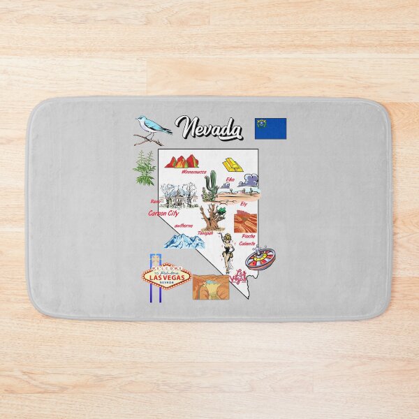 Item preview, illustrated Map of Nevada in US with the major Cities, landmarks and symbols designed and sold by mashmosh.