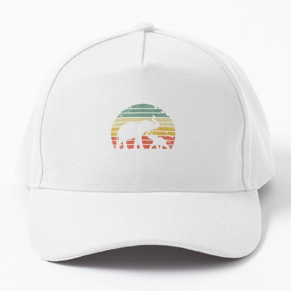 Vintage Elephan Retro Sunset Colors Silhouette Baseball Cap