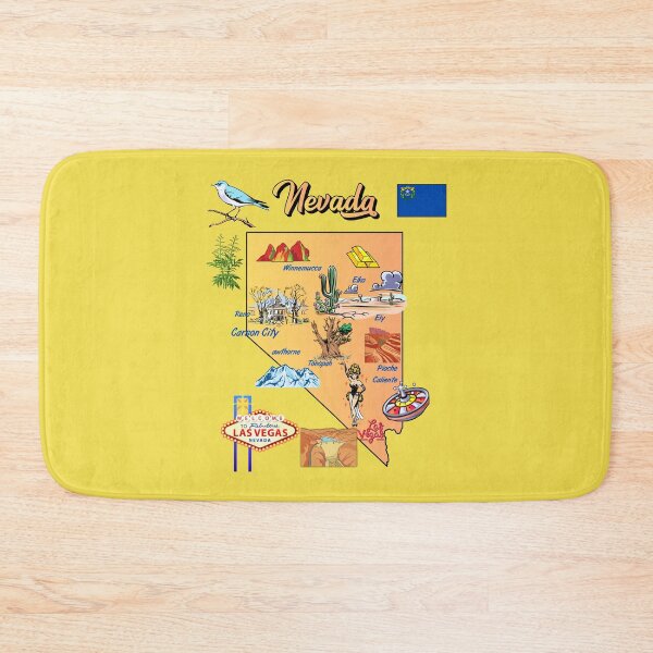 Item preview, Hand Drawn Illustration of Nevada state Map with Tourist Destinations, USA designed and sold by mashmosh.