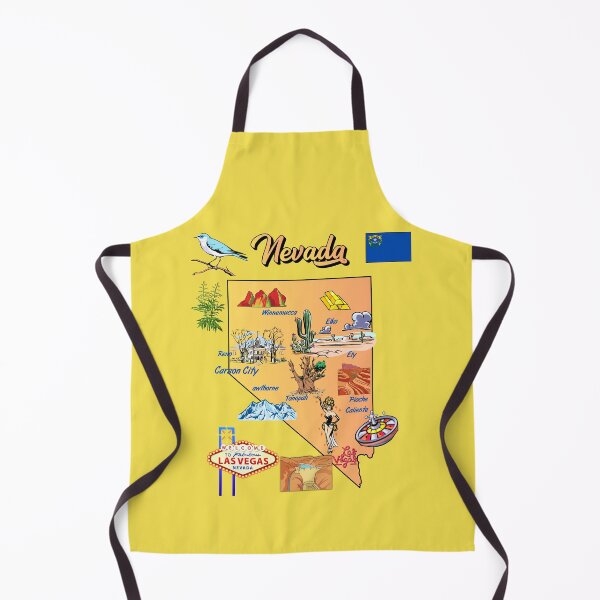 Item preview, Hand Drawn Illustration of Nevada state Map with Tourist Destinations, USA designed and sold by mashmosh.