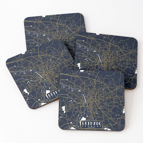 Item preview, Leipzig City Map of Saxony, Germany - Gold Art Deco designed and sold by deMAP.