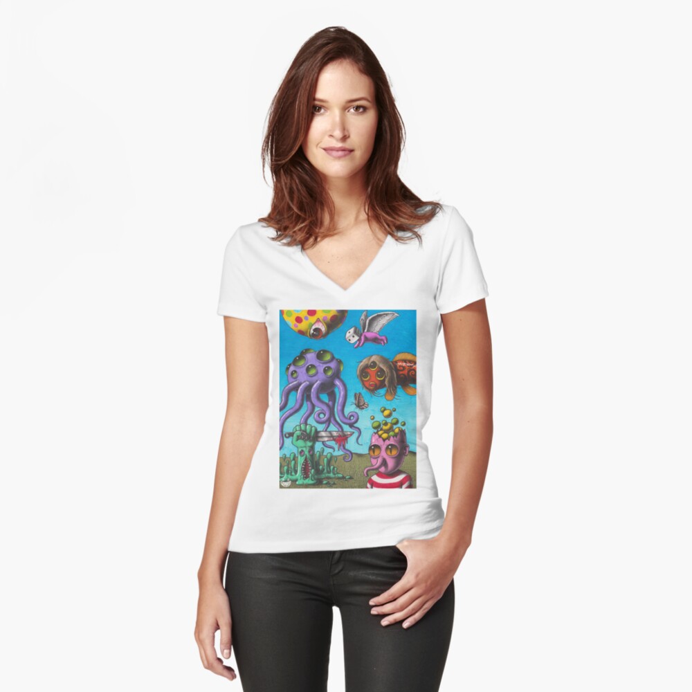 Item preview, Fitted V-Neck T-Shirt designed and sold by AonzoArt94.