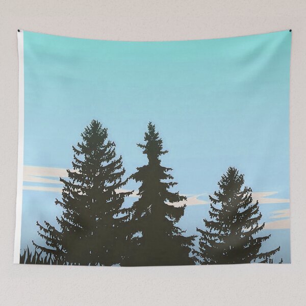 Item preview, Pine Trees & Blue Skies Minimalist Artwork designed and sold by NexusArts.