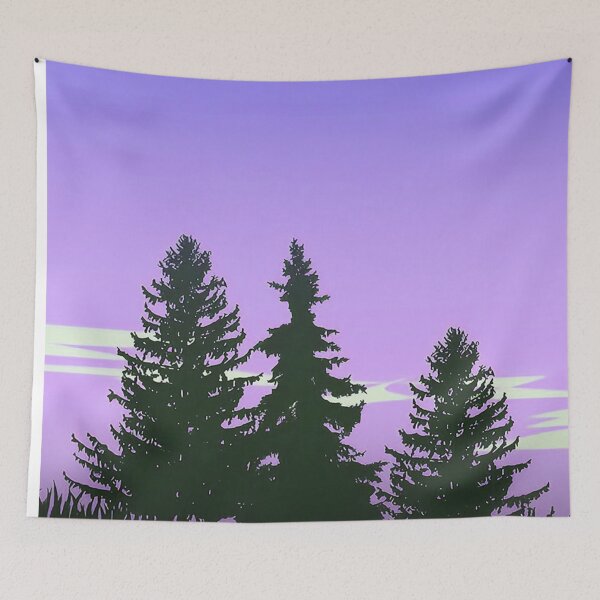 Item preview, Pine Trees & Purple Skies Minimalist Artwork designed and sold by NexusArts.