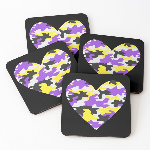 Item preview, Non Binary Pride Camo Pattern Enby Heart designed and sold by M-L-Creations.