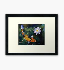 Showa Koi and Water Lily Framed Print