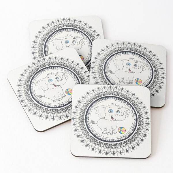 Item preview, Baby Elephant Mandala Art designed and sold by TheArtContent.