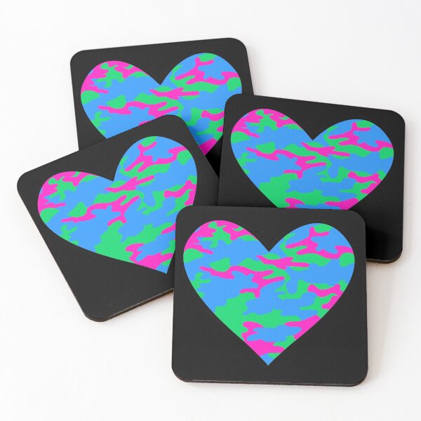 Item preview, Polysexual Pride Camo Pattern Poly Heart designed and sold by M-L-Creations.
