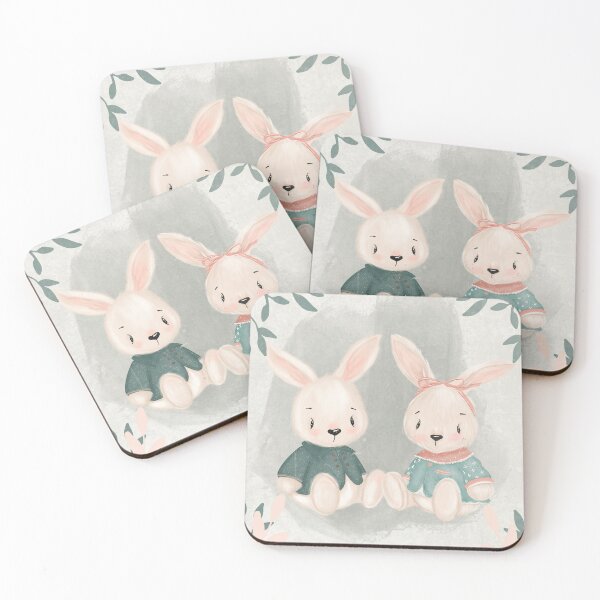 Item preview, Cute Bunnies Rabbits couple,Cute little animals,Baby rabbits ,Vintage designed and sold by ValandMolly.