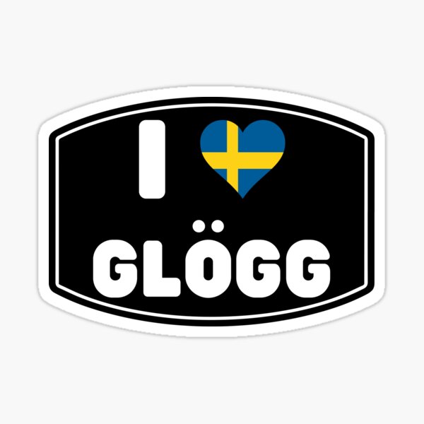 Artikel-Vorschau von I LOVE GLÖGG Schweden Flagge Herz, designt und verkauft von Carl's Clothing.