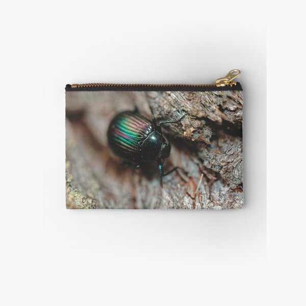 Item preview, Australian purple wood beetle on tree bark macro photo designed and sold by hendrikspix.