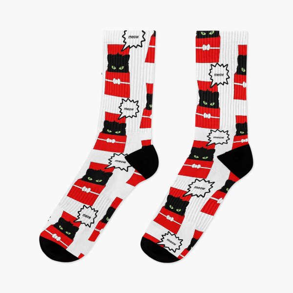 Item preview, Black cat inside red box saying Meow designed and sold by yul4ik80.
