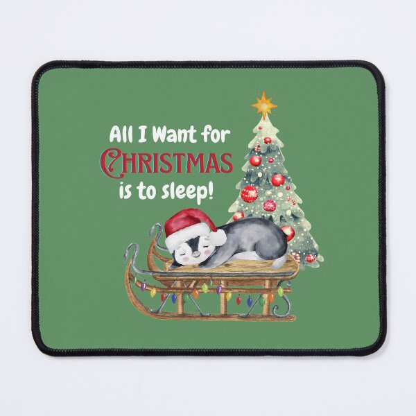 Item preview, Adorable Funny Christmas Penguin, All I want for Christmas is to Sleep, Cute Penguin and funny quote designed and sold by Thilaniz.
