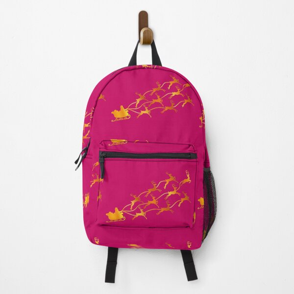 Item preview, Vibrant Fuchsia Reindeer Flight: Golden Santa Sleigh Silhouette designed and sold by Art-PraveenRai.