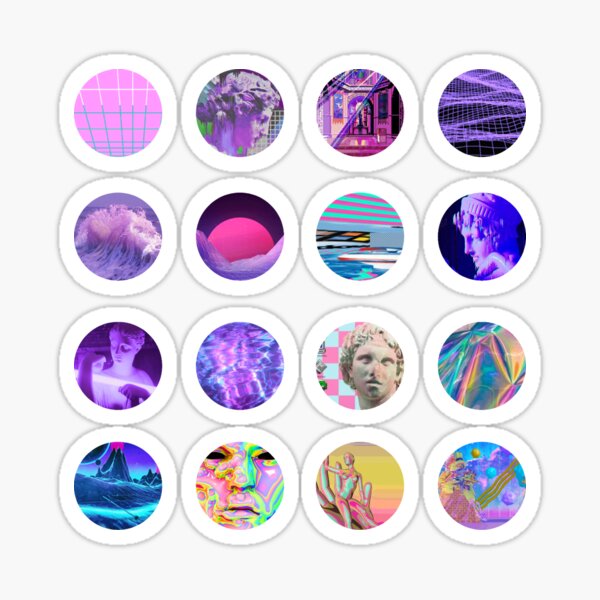 vaporwave aesthetic sticker set Sticker