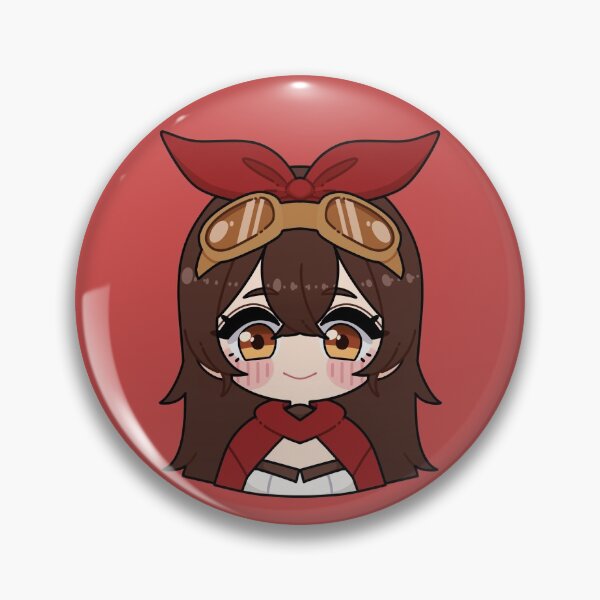 Item preview, Amber chibi genshin impact pin button designed and sold by foxnyaan.