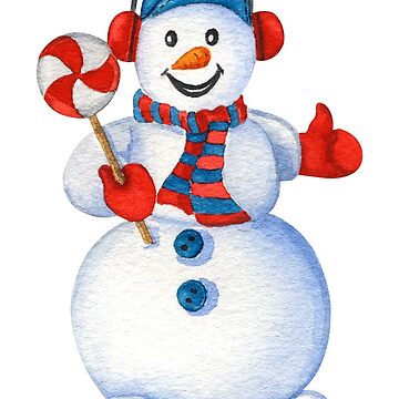 Artwork thumbnail, Happy snowman with a candy by Marcu Ioachim