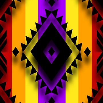 Purple / Fire Color/ Black Diamond Native American Geometric Design Poster  for Sale by JMWCD