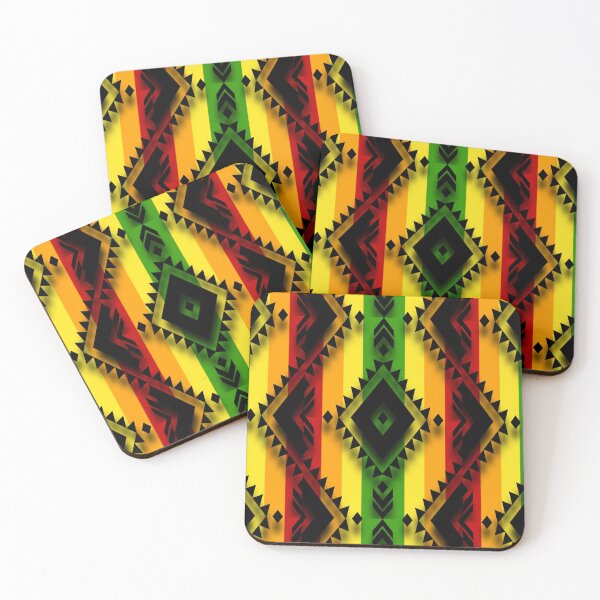Item preview, Green / Fire Color/ Black Diamond  Native American Geometric Design designed and sold by JMWCD.
