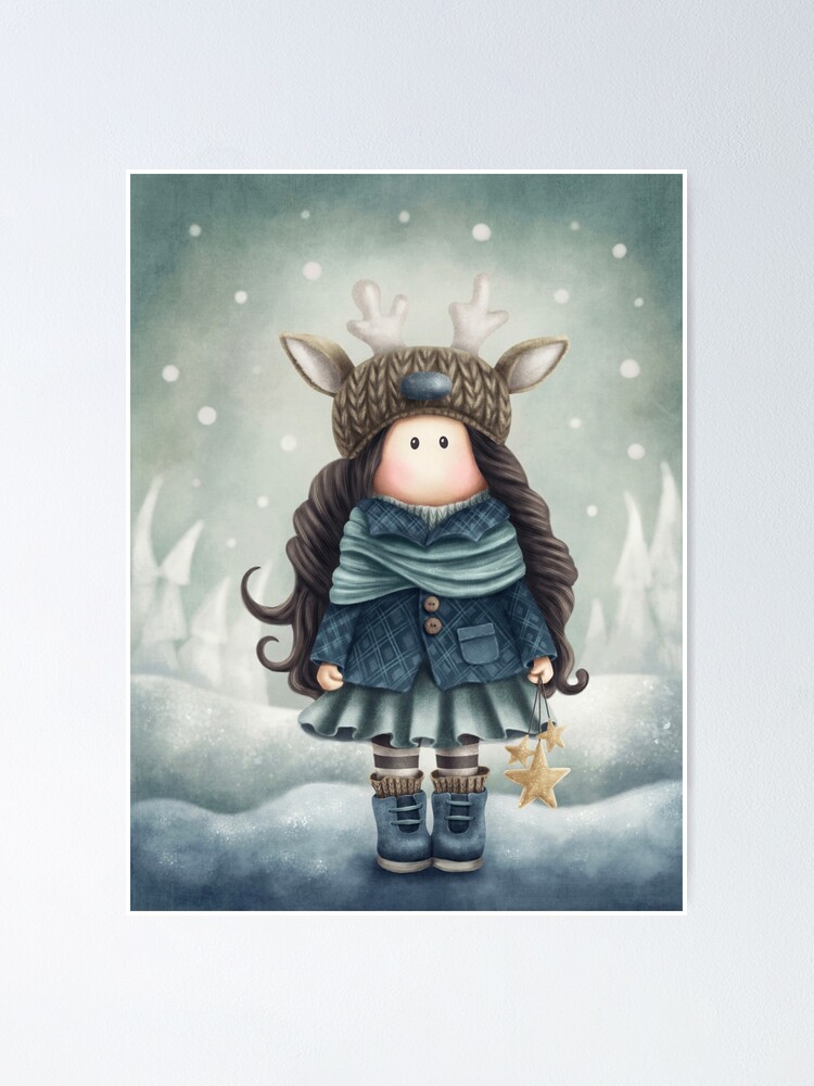 Cute christmas bear print by Elena Schweitzer