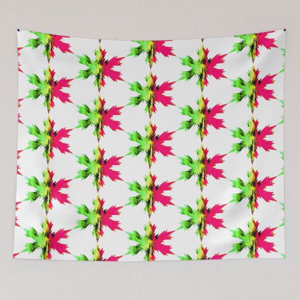 Item preview, Xmas Snowflakes Neon Green & Red feathers Star by Iritof designed and sold by iritof.