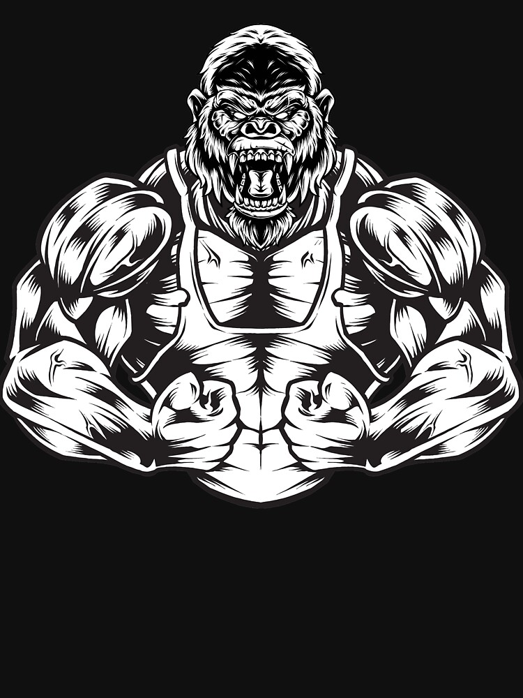 Strong ape gorilla gym workout fitness bodybuilding Sticker for