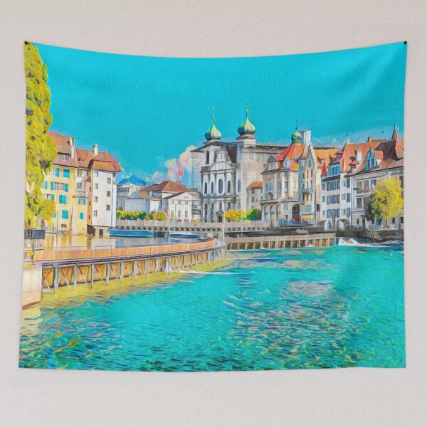 Item preview, Lucerne Cityscape designed and sold by Sofia-Draws.