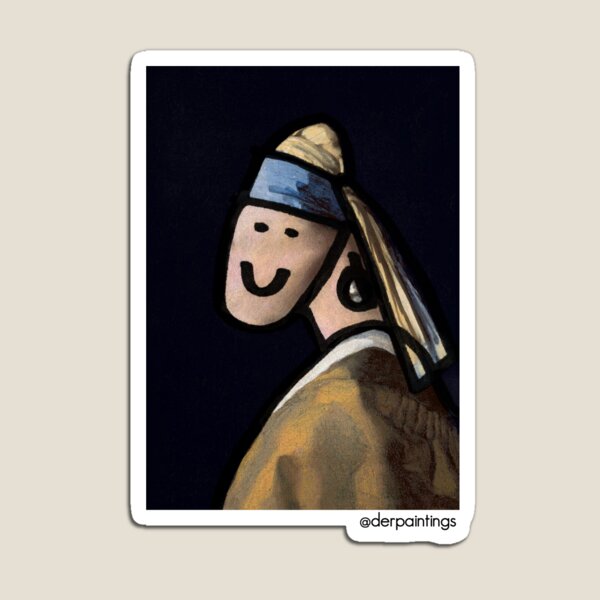 Vermeer's Girl with a Pearl Earring Sticker for Sale by Dodi Ballada