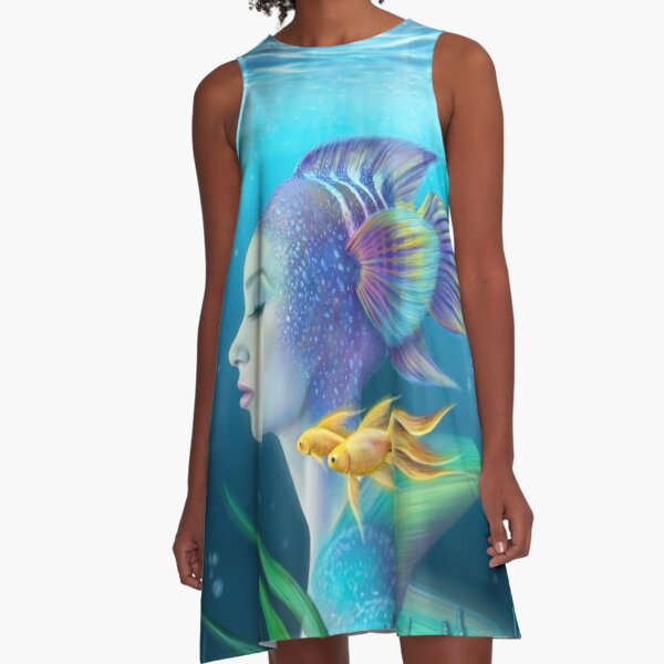 Woman fish fantasy portrait A-Line Dress